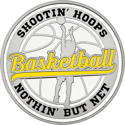 Yellow "Basketball" with White Outer Circular Borders